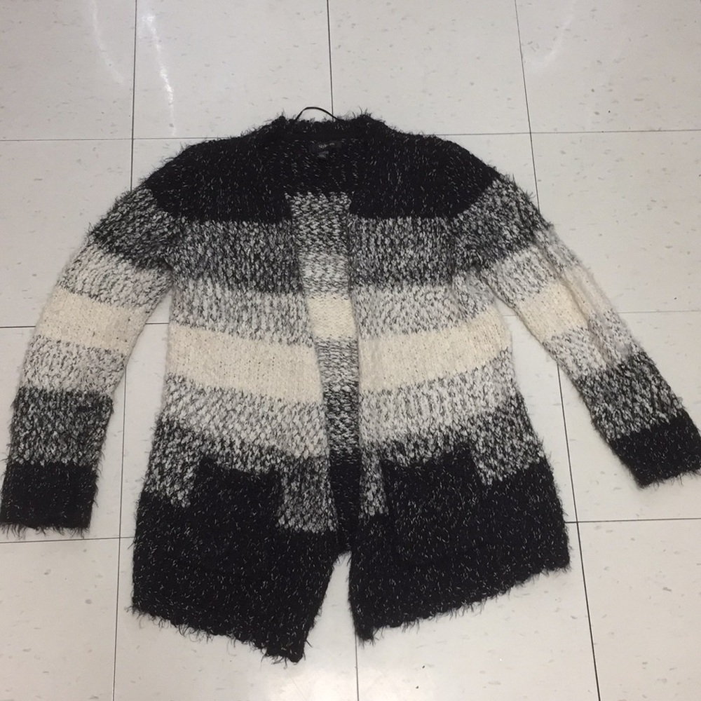 Black, White, & Grey Knitted Winter Sweater